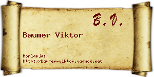 Baumer Viktor névjegykártya